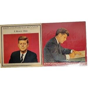 2 John Fitzgerald Kennedy vinyl Record Albums Memorial 1963 Inaugural 1961